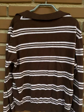 Jersey Stradivarius Rayas Marrón Rosa pastel