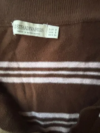 Jersey Stradivarius Rayas Marrón Rosa pastel