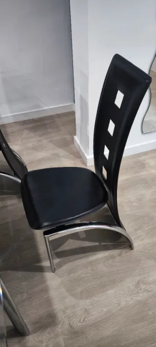 Mesa cristal 6 sillas comedor