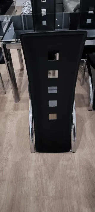 Mesa cristal 6 sillas comedor
