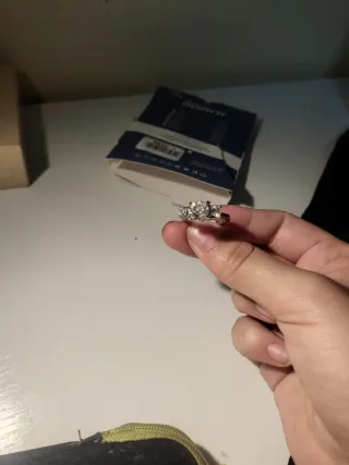 Anillo Plata Compromiso Diamantes