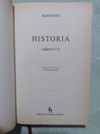 Historia - Libros V-VI. Heródoto - Gredos