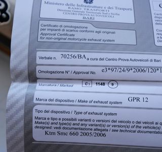 Escape doble KTM SMC 660 2005/06 titanio homologad