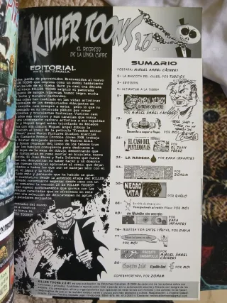 Killer toons 2.0, firmado dibujo de M.A. Cáceres.