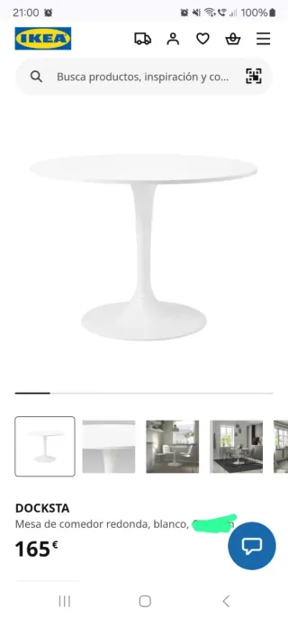 Mesa redonda Ikea blanca