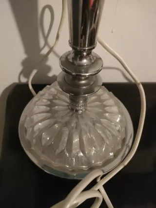 Lámparas antiguas de cristal y metal azul y verde