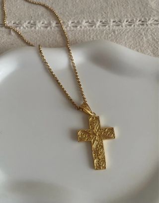 Pingente Cruz Filigrana Ouro