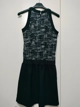 Vestitino donna fantasia tweed nero/bianco