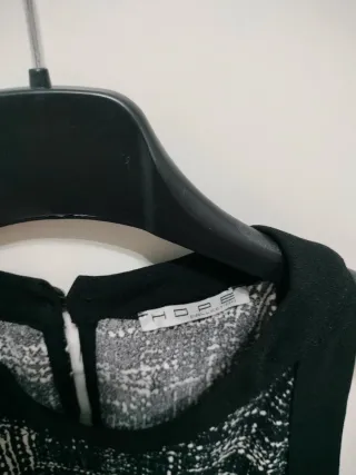 Vestitino donna fantasia tweed nero/bianco