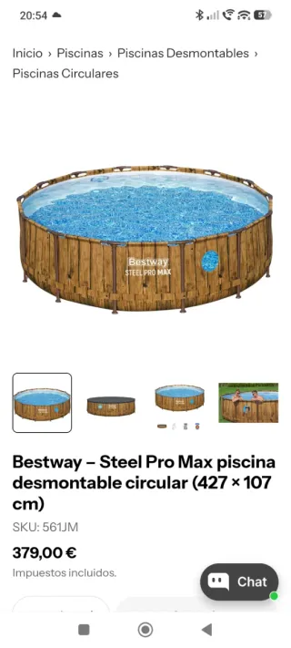 Piscina Bestway Steel Pro Max 4,27m Nueva