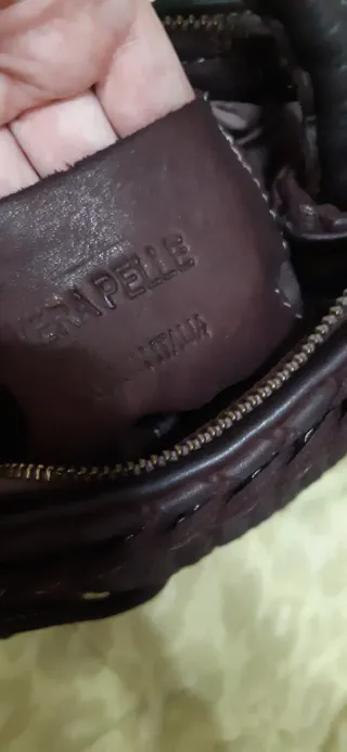 Borsa pelle intrecciata Made in Italy