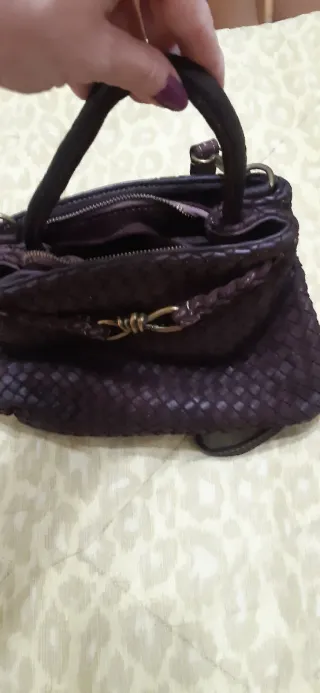 Borsa pelle intrecciata Made in Italy