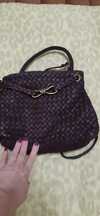 Borsa pelle intrecciata Made in Italy