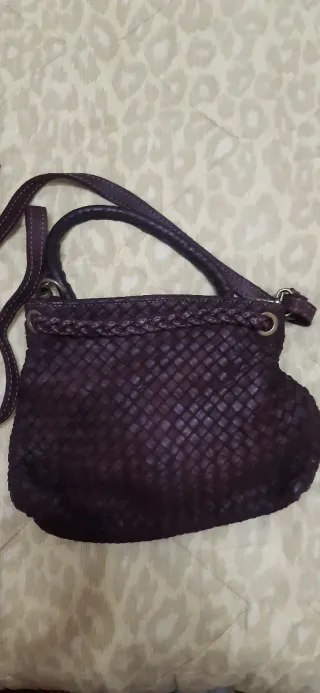 Borsa pelle intrecciata Made in Italy