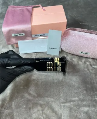 Occhiali Ovali Neri e Oro - Full Set-Nuovo