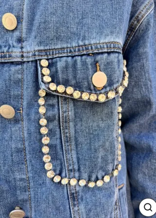 Chaqueta vaquera mujer con perlas