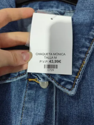 Chaqueta vaquera mujer con perlas