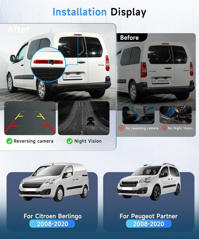 Cámara de Visión Trasera para Peugeot Partner