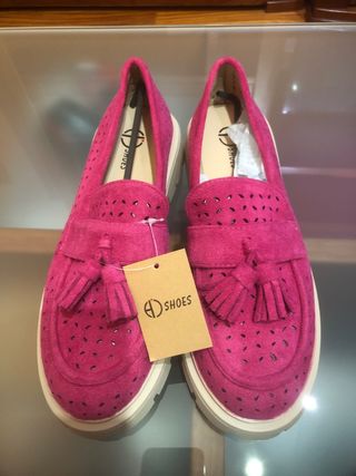 AD SHOES Zapatos Mujer Piel Fucsia