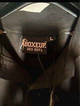 Maglietta Boxer nera e bianca con dettagli oro