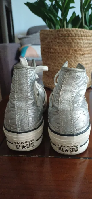 Zapatillas Converse plateadas talla 37