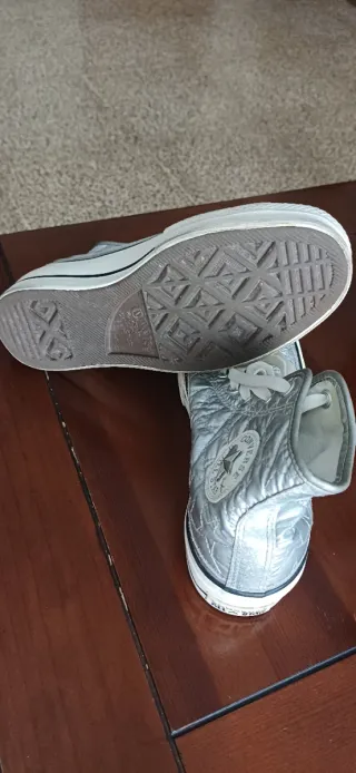 Zapatillas Converse plateadas talla 37