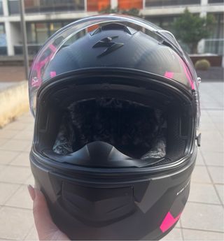 Casco Moto Talla M Negro Rosa