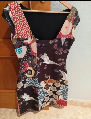Vestido Desigual Estampado Multicolor Mujer