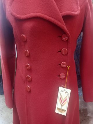 Abrigo paño doble faz rojo