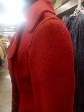 Abrigo paño doble faz rojo