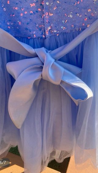 Vestido fiesta niña azul lentejuelas 110cm