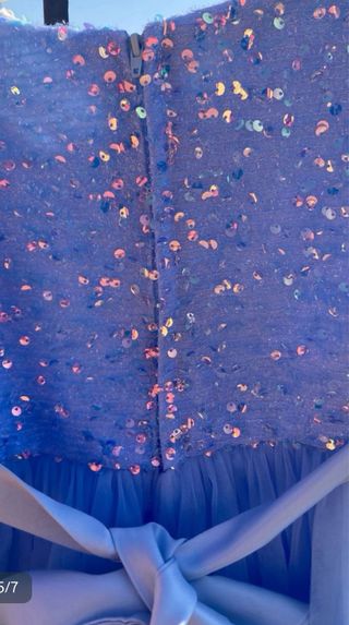 Vestido fiesta niña azul lentejuelas 110cm