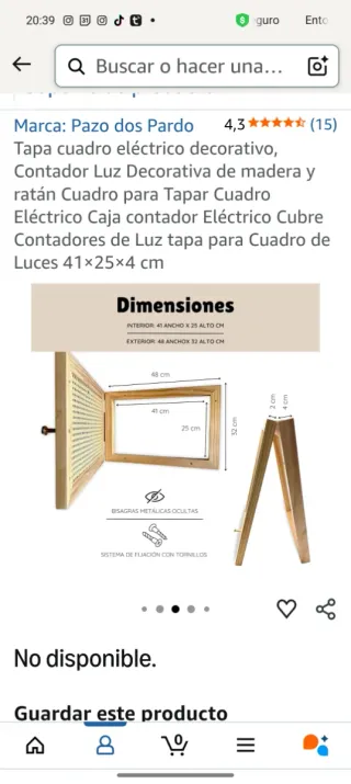 Tapa Cuadro Eléctrico Decorativo Ratán