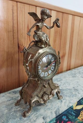 Reloj de mesa bronce figura hada