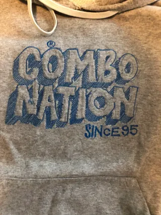 Combo hooded sweatshirt in light grey.