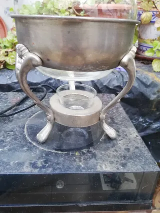 Cafetera Antigua Turca Vidrio y Metal