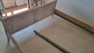 Cabecero y pie de cama doble de madera