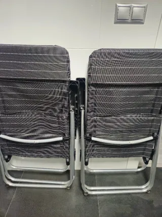 Sillas plegables camping playa gris/blanco