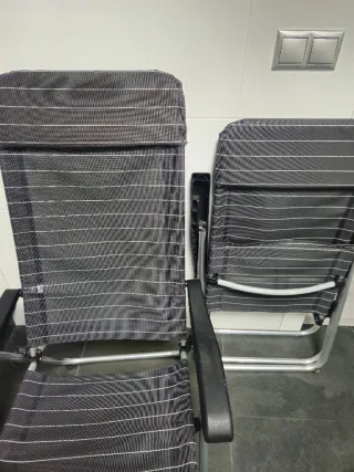 Sillas plegables camping playa gris/blanco