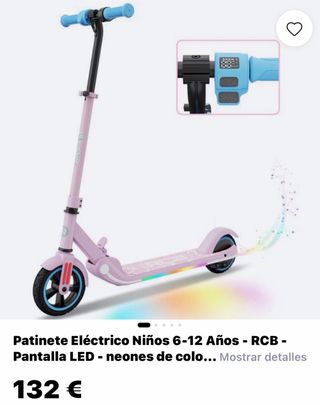 Patinete Eléctrico Infantil Rosa.