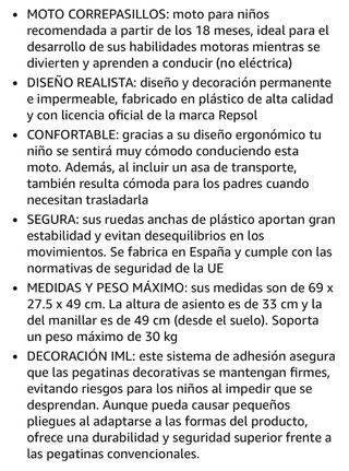 Moto infantil negra y naranja 3-5 años
