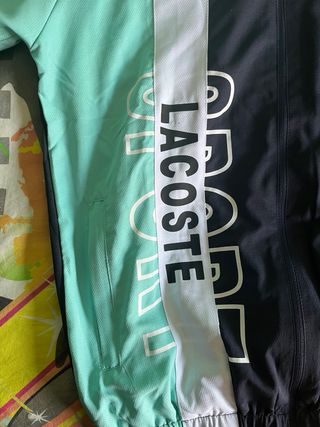 Cortavientos Lacoste Negro y Verde
