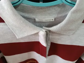 Sudadera Zara Polo Rayas Rojas y Grises