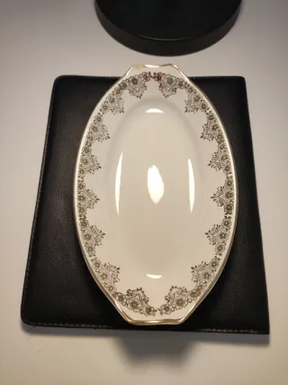 Bandeja Vintage Porcelana Oro