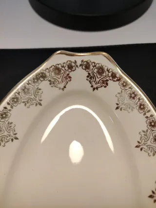 Bandeja Vintage Porcelana Oro