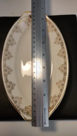 Bandeja Vintage Porcelana Oro