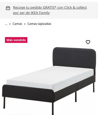 Cama 90x190 tapizada gris,SIN USAR, SIN MONTAR