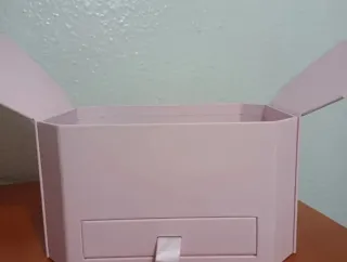 Estuche organizador rosa con cajón