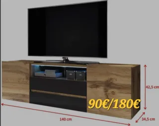 Mueble TV salón 140cm de largo en buen estado.