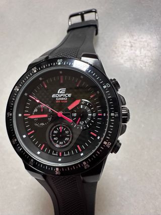 Reloj Casio Edifice WR 100M Negro/Rojo